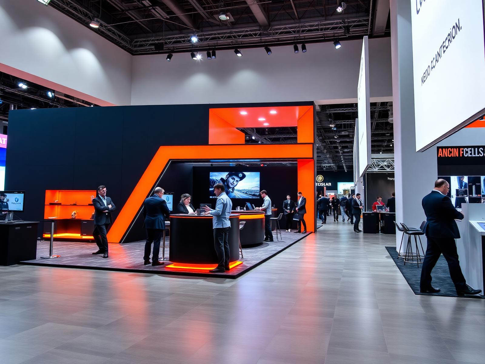 Bookerz professional exhibition booth at a European trade show